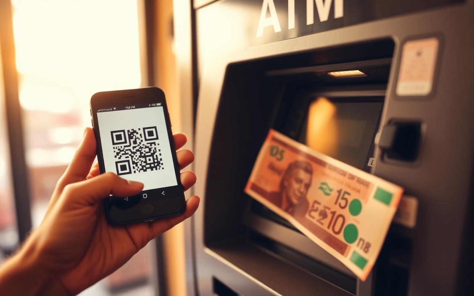 Distributeur automatique de billets dans une rue de Rio de Janeiro