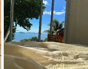 Chambre de Casa Los Santos avec vue sur la baie